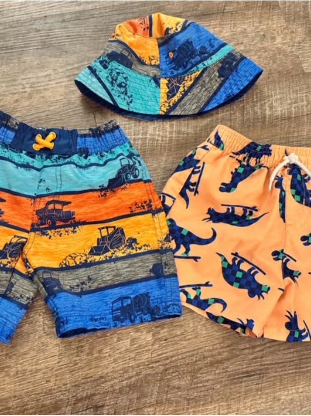 jumping beans Boys' Striped & Dino Swim Set